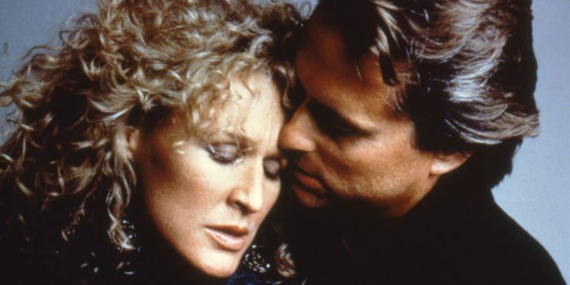 A close-up of Michael Douglas and Glenn Close in Fatal Attraction (1987)