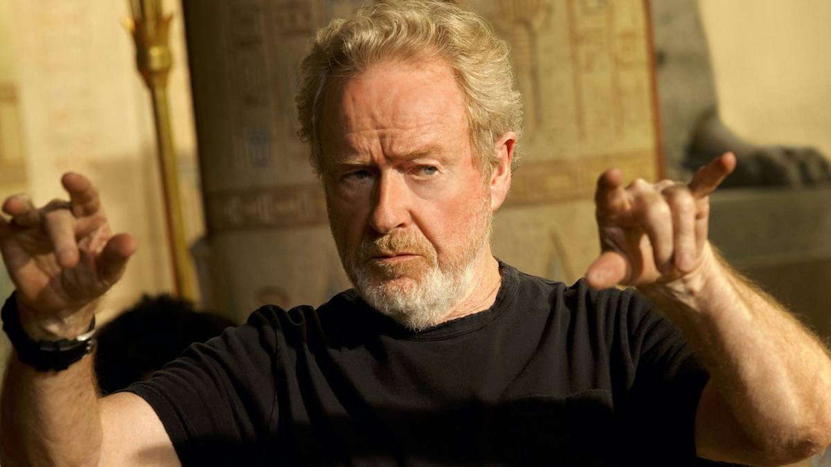 Ridley Scott on the set of Exodus: Gods and Kings.