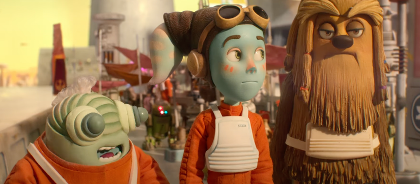 Three starfighter pilots in Star Wars Visions Volume 2, "I Am Your Mother"
