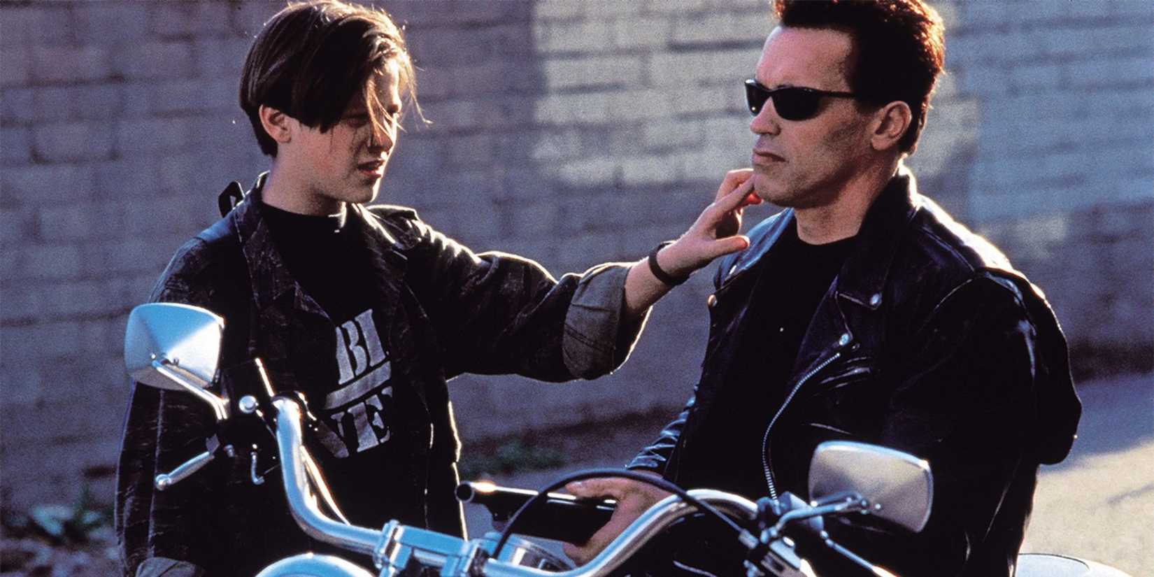 Edward Furlong and Arnold Schwarzenegger in Terminator 2: Judgment Day