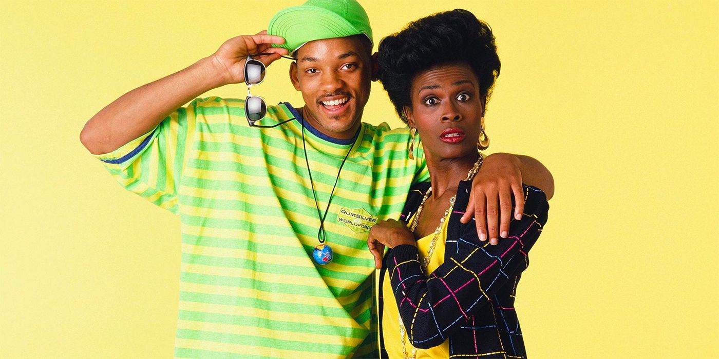 Will Smith and Janet Hubert as the original Aunt Viv in The Fresh Prince of Bel-Air