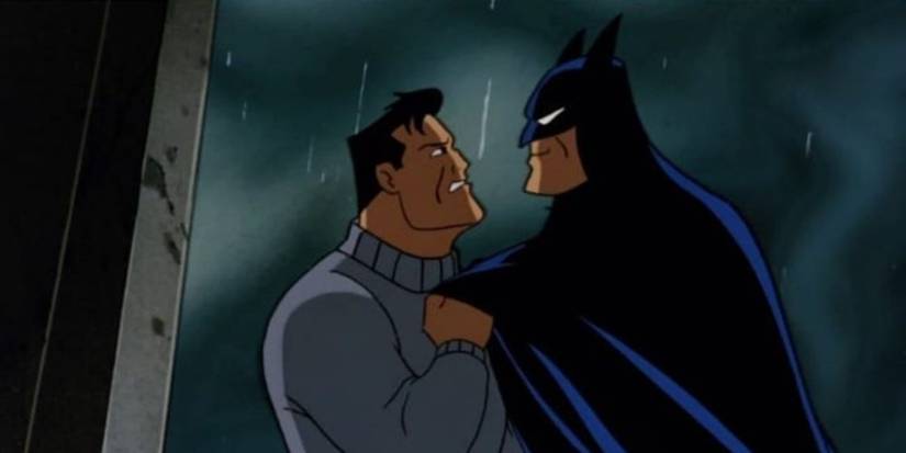 Bruce Wayne and Batman face off against one another in the Mad Hatter's dreamscape