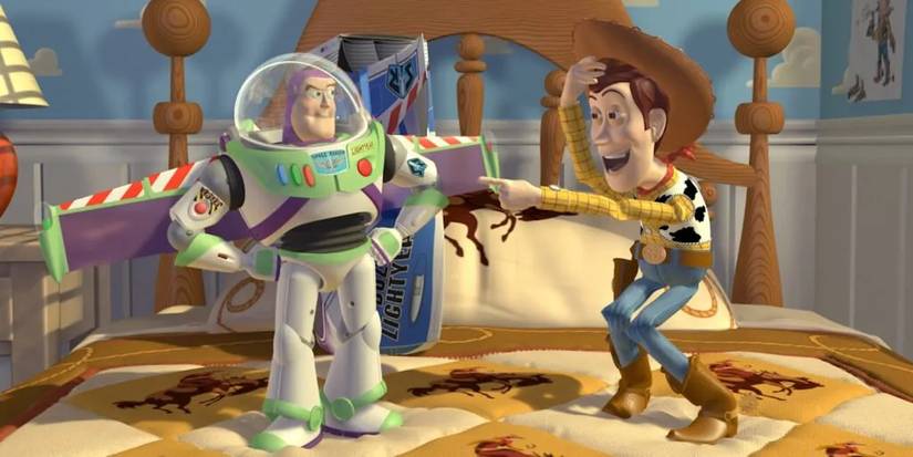 Buzz mocking Woody in Toy Story (1995)