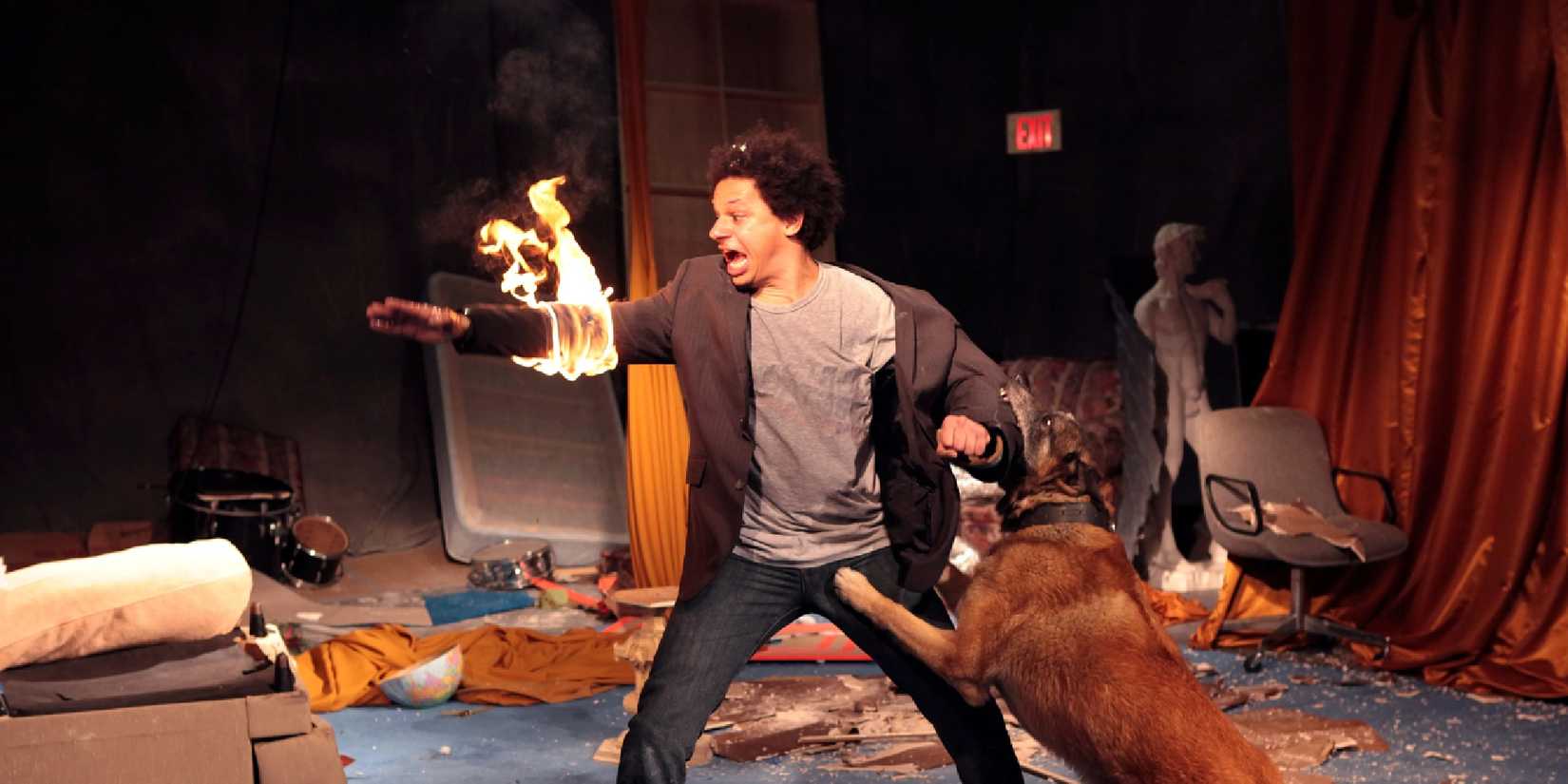 Eric André's arm on fire in The Eric Andre Show