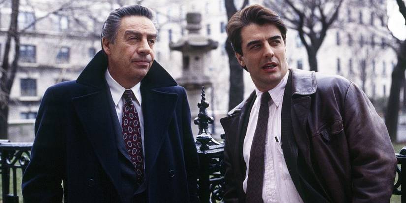 Jerry Orbach and Chris Noth on 'Law & Order.'