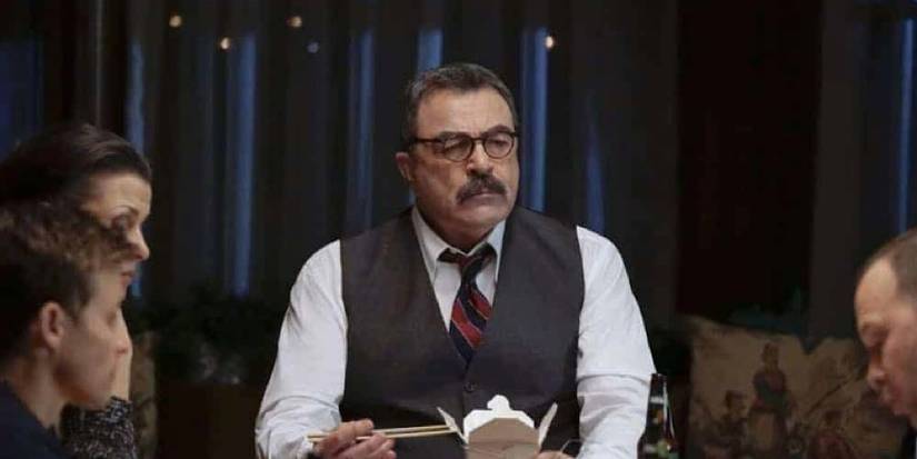 Commissioner Frank Reagan at the dinner table in Blue Bloods