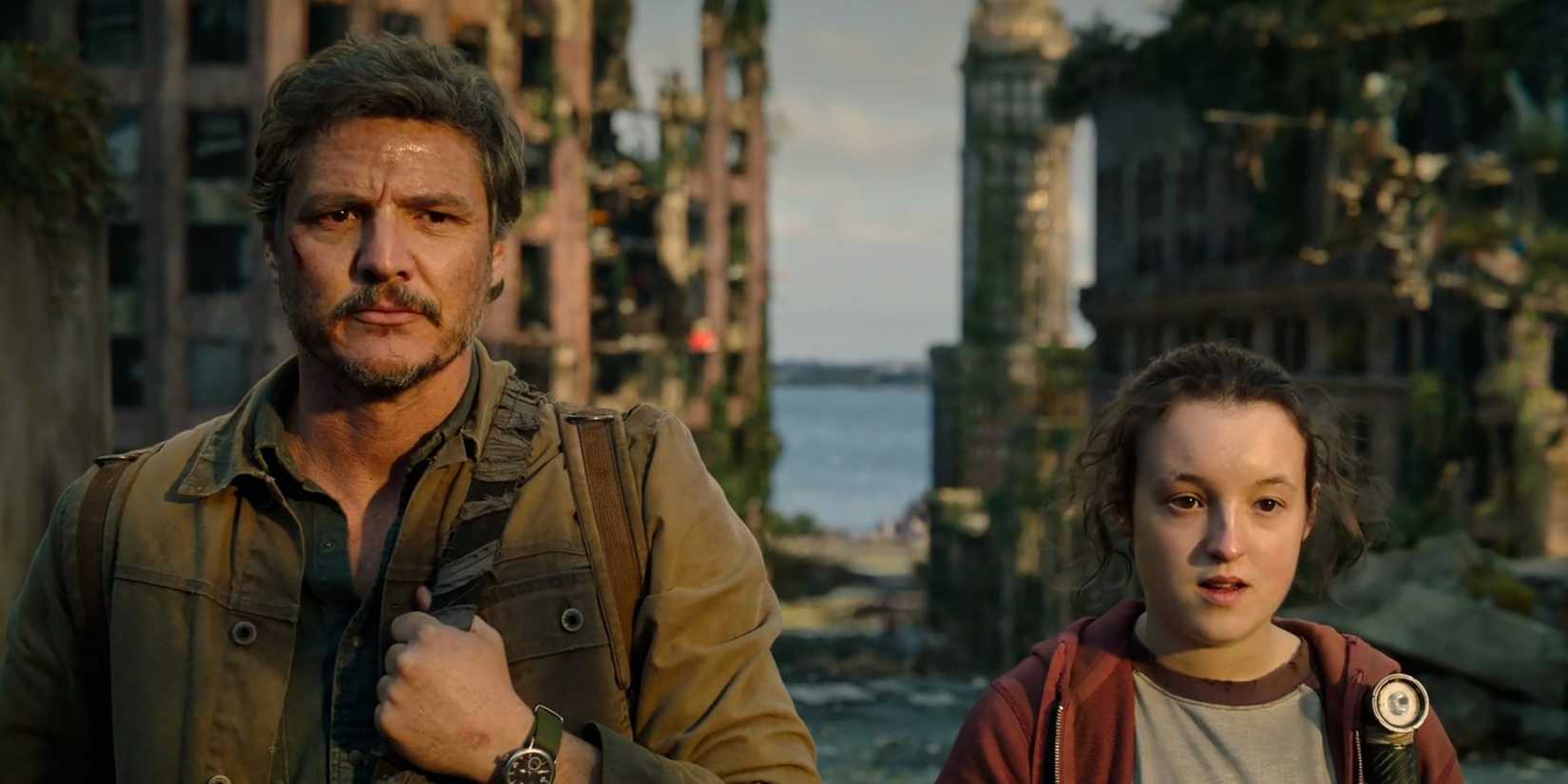 Pedro Pascal and Bella Ramsey in The Last of Us
