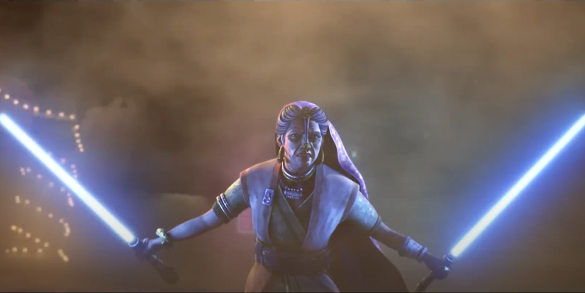 A Jedi with two lightsabers in Star Wars Visions Volume 2, "The Bandits of Golak"