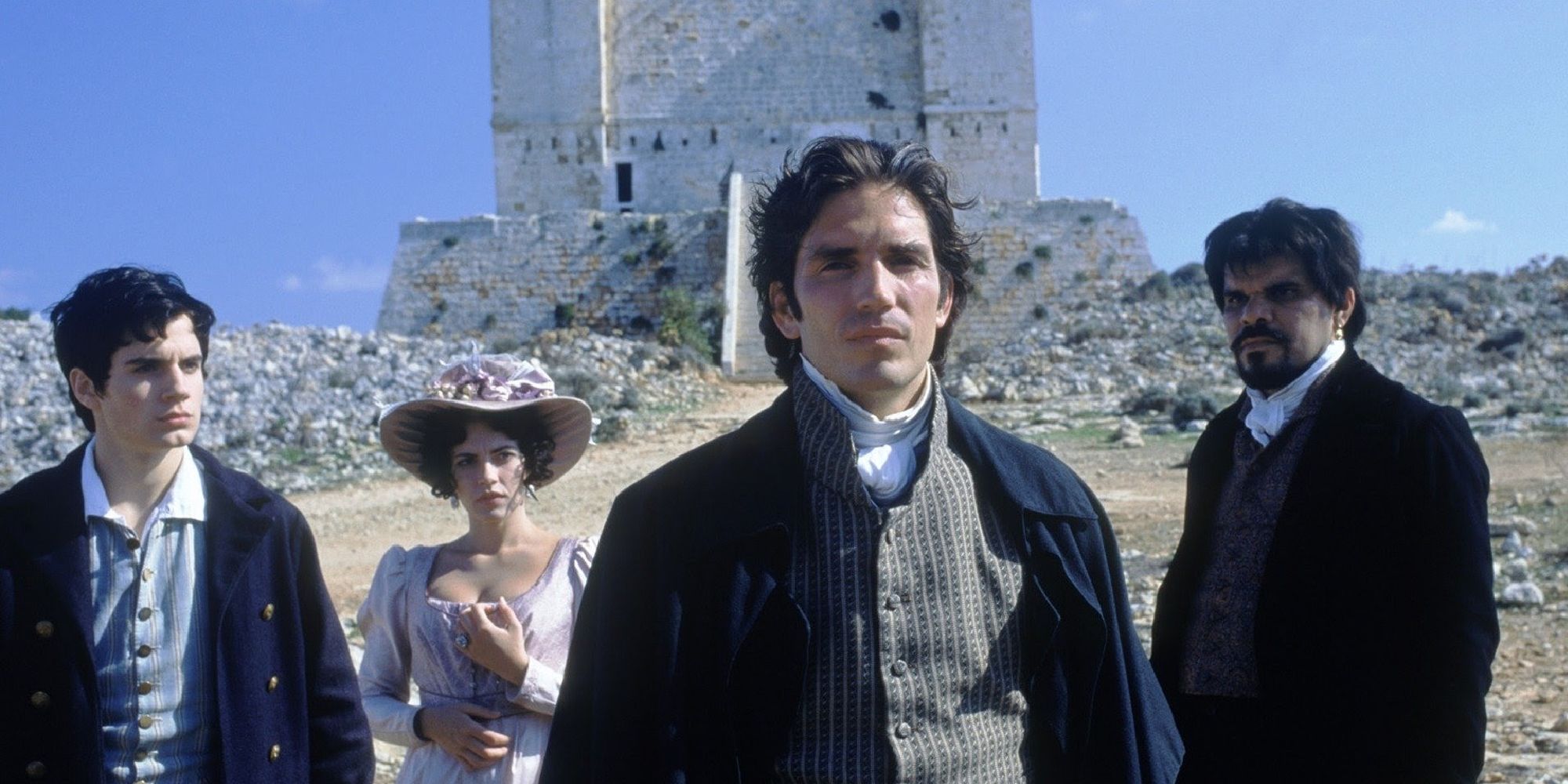 Henry Cavill, Dagamara Domincyzk, Jim Caviezel, and Luis Guzmán in The Count of Monte Cristo