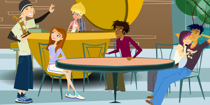 Jude, Jen, Caitlin, Wyatt, Nikki, dan Jonesy duduk di Lemmon Squeeze