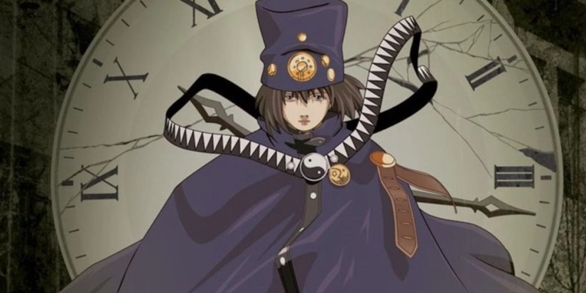 A character in front of a clock in Boogiepop-Phantom