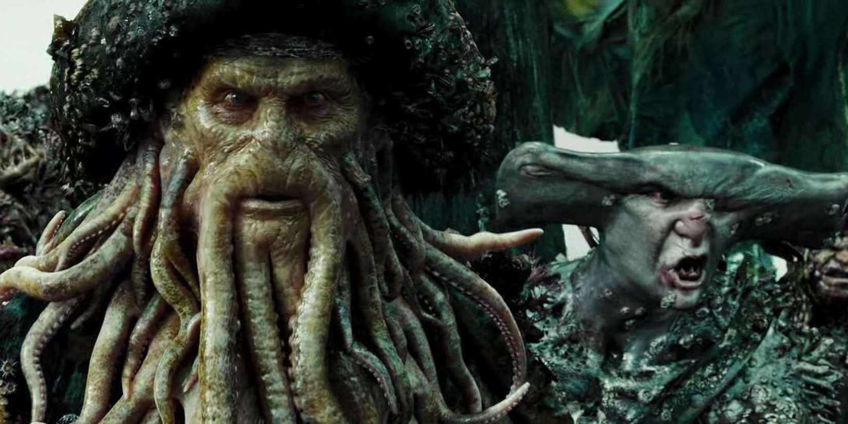 Davey Jones (left) and Maccus (right) in Pirates of the Caribbean: Dead Man's Chest