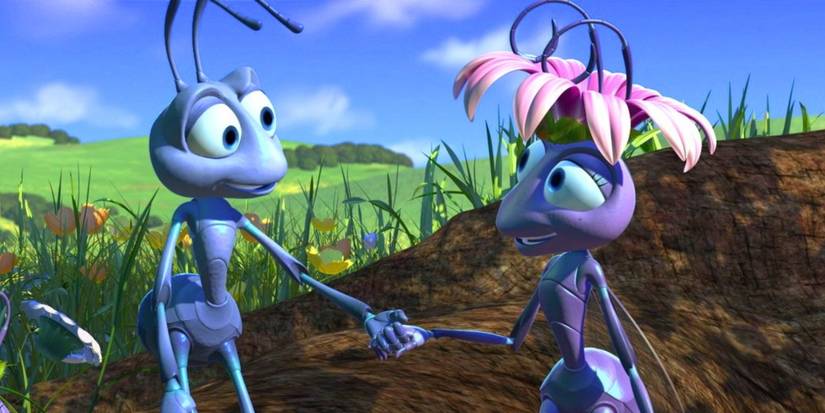 Flik and Princess Atta in A Bug's Life
