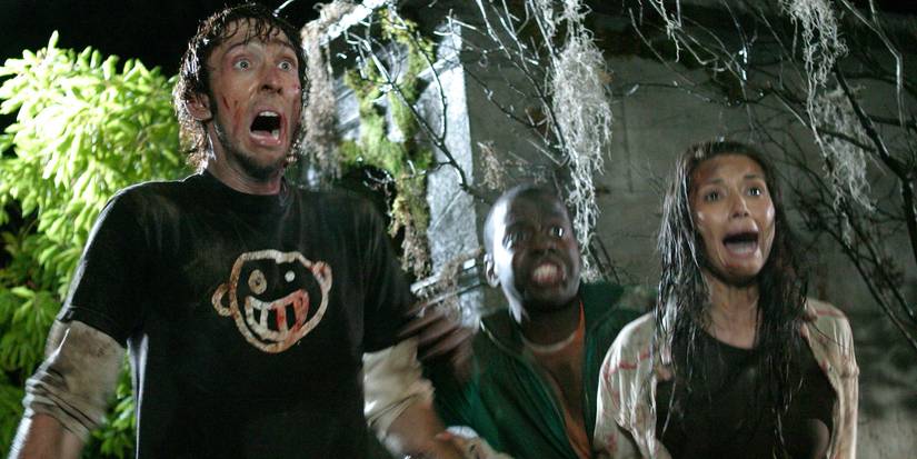 Joel David Moore, Deon Richmond, and Amara Zaragoza in Hatchet (2006)