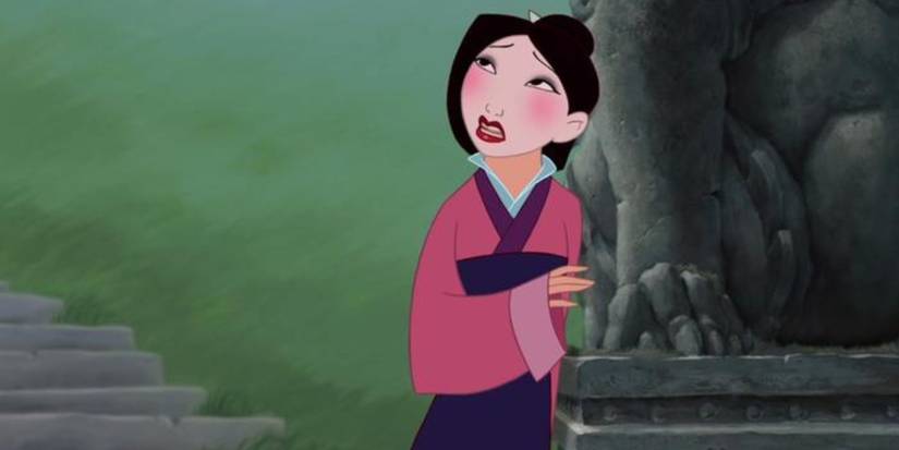 Mulan looking sad while singing Reflection in Mulan 1998