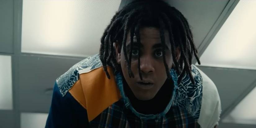 Jharrel Jerome as Cootie looking at something off-camera in 'I'm a Virgo'.