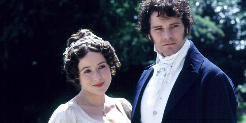 Colin Firth as Mr. Darcy and Jennifer Ehle as Elizabeth in BBC Pride and Prejudice.