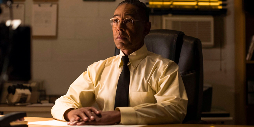 Gus Fring looking serious in Breaking Bad