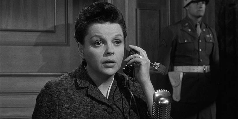 Judy Garland as Irene Hoffman testifying on the stand in Judgment at Nuremberg