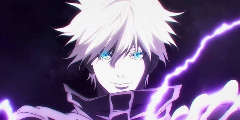 Satoru Gojo using 200% Hollow Purple in Jujutsu Kaisen.