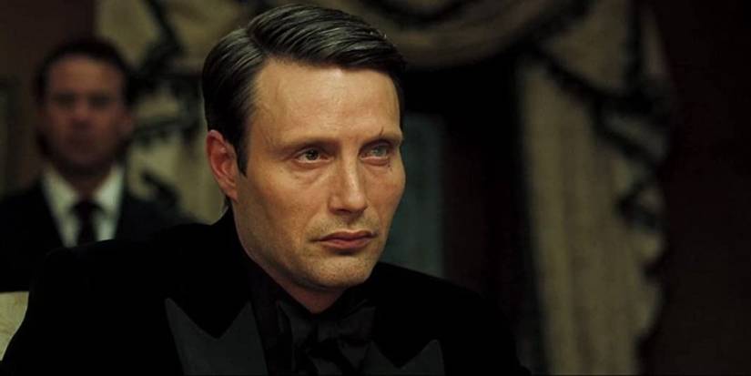Le Chiffre at the poker table looking intently in 'Casino Royale'