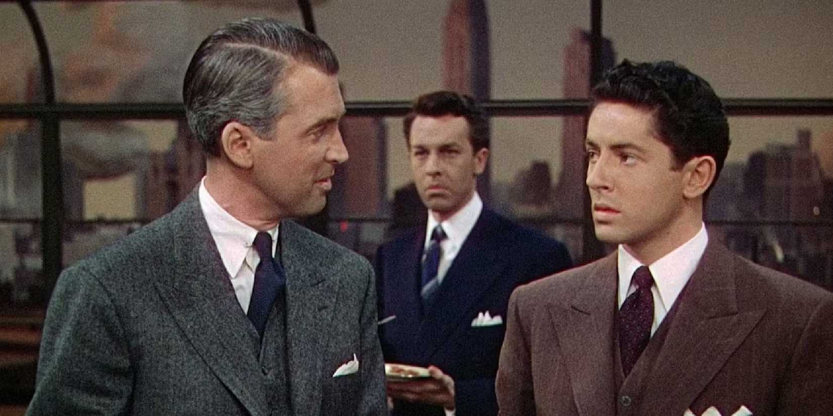 James Stewart, John Dall and Farley Granger in Rope