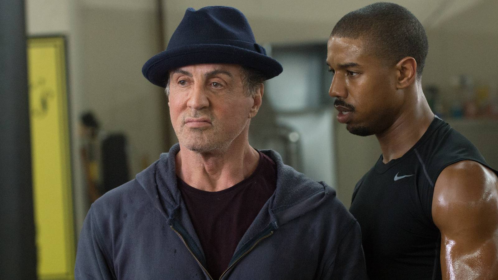 Adonis Creed confronting Rocky Balboa in Creed