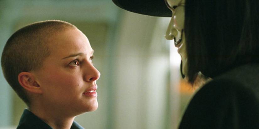 Natalie Portman and Hugo Weaving in 'V for Vendetta'