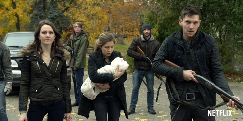 Some of the characters in the show Between standing the ready with guns.