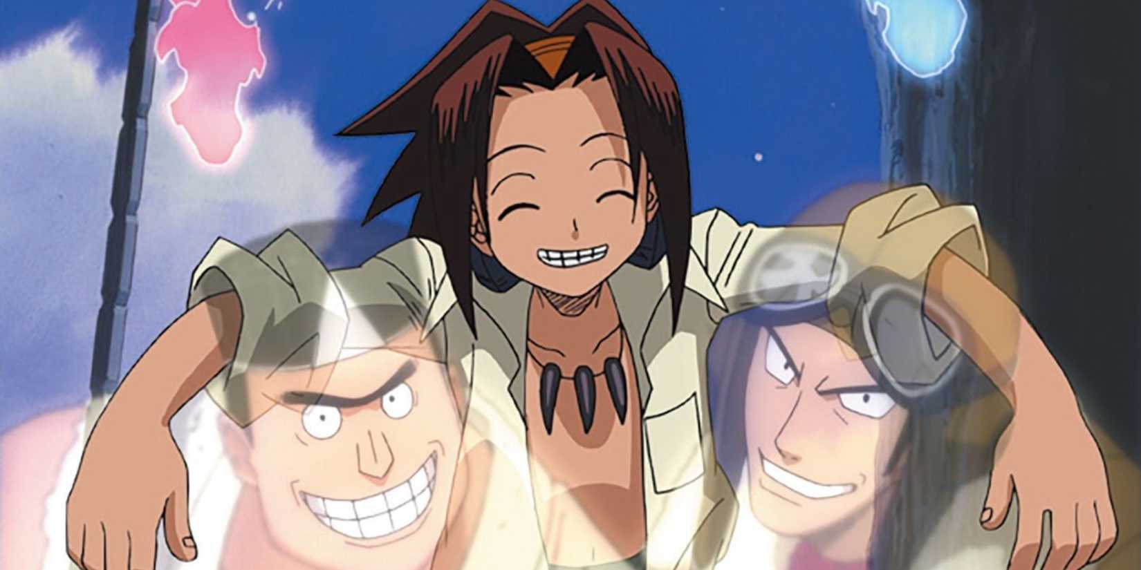 Characters from Shaman King smiling.