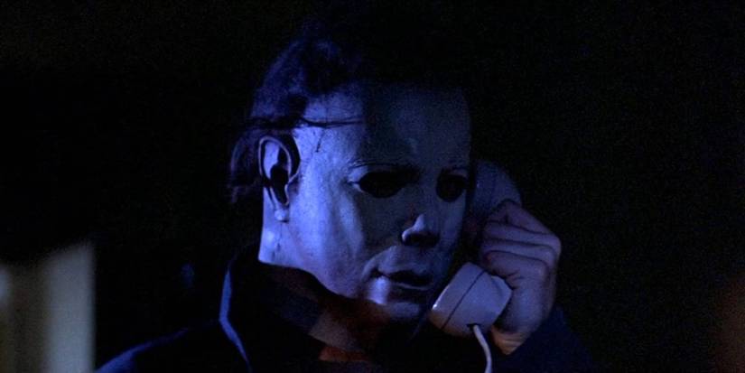 Michael Myers listens to the phone in Halloween.