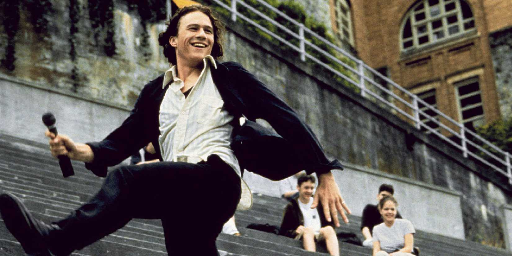 Heath Ledger dancing in the empty school stadium in 10 Things I Hate About You