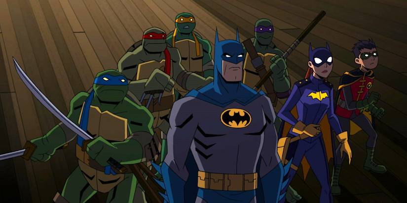 The cast of 'Batman vs Teenage Mutant Ninja Turtles'