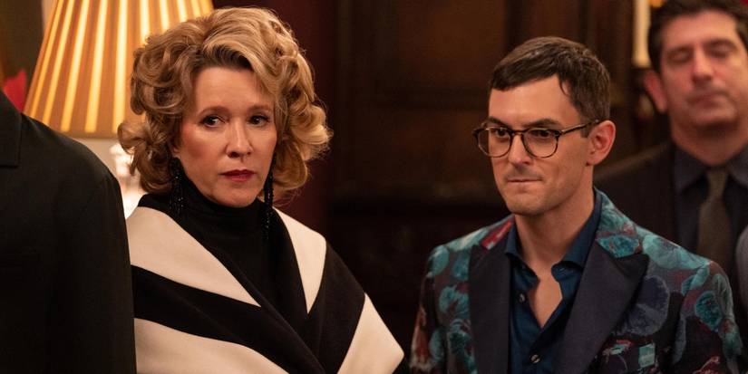 Donna and Cliff DeMeo at a party in Only Murders in the Building