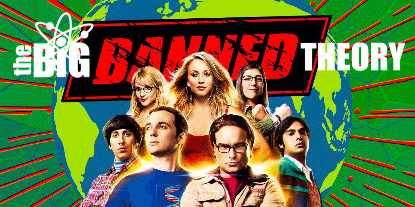 Custom Image of the Cast of The Big Theory on a green background with an image of the world and the word 