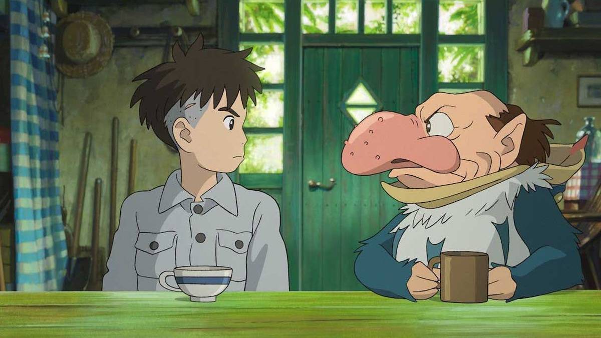 Mahito, looking at the human avatar of the heron in The Boy and The Heron