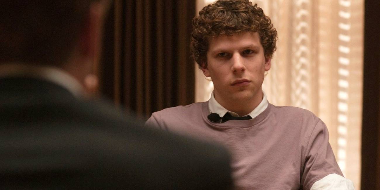 Jesse Eisenberg glowering as Mark Zuckerberg in The Social Network