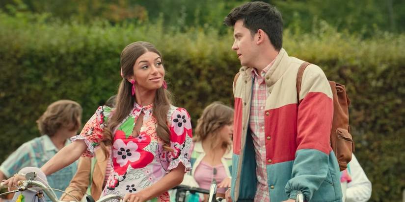 Mimi Keene as Ruby Matthews and Asa Butterfield as Otis Millburn in 'Sex Education' Season 4. 