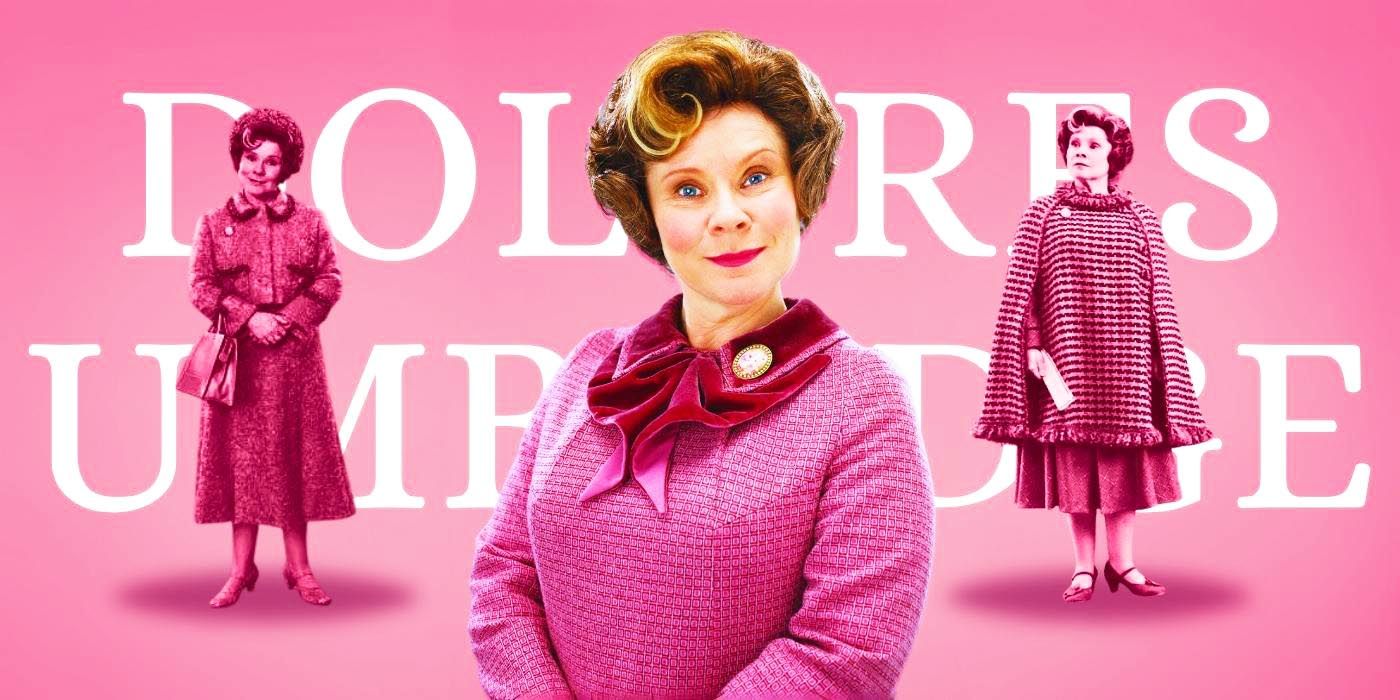 Custom image of Imelda Staunton as Dolores Umbridge from the Harry Potter movies against a pink background