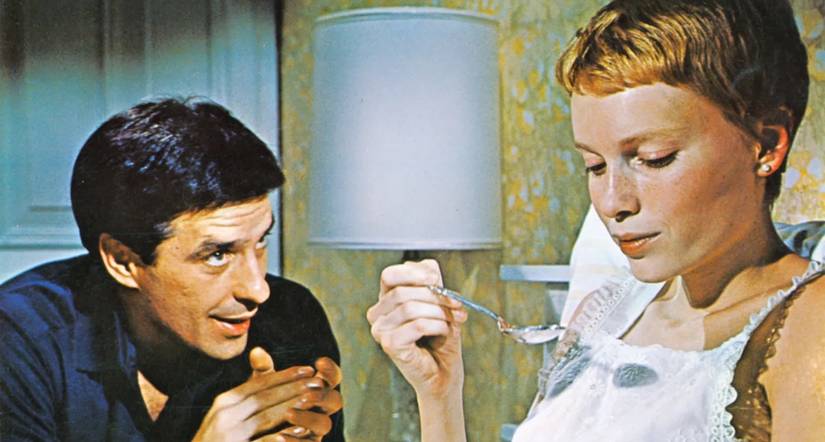 John Cassavetes and Mia Farrow in Rosemarys Baby