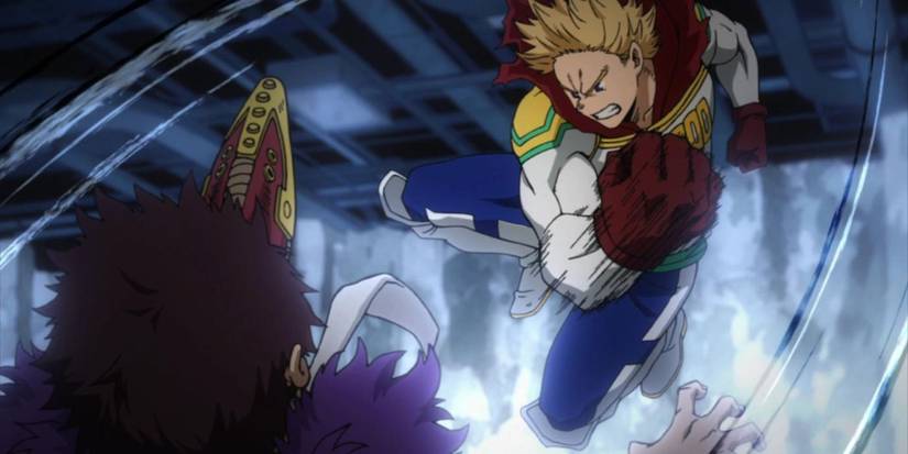 Lemillion fighting Overhaul in My Hero Academia