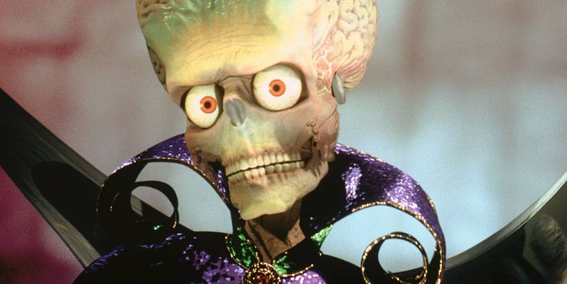 Mars Attacks! main martian stares down the camera