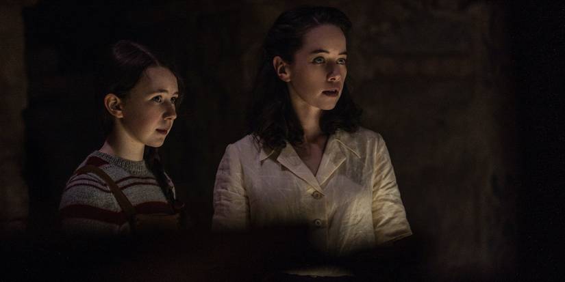 Anna Popplewell as Kate and Katelyn Rose Downey as Sophie standing next to each other in The Nun II