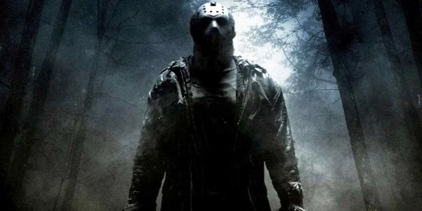Jason Voorhees standing in the woods in the 2009 Friday the 13th Remake