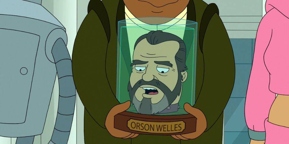 The head of Orson Wells from Futurama