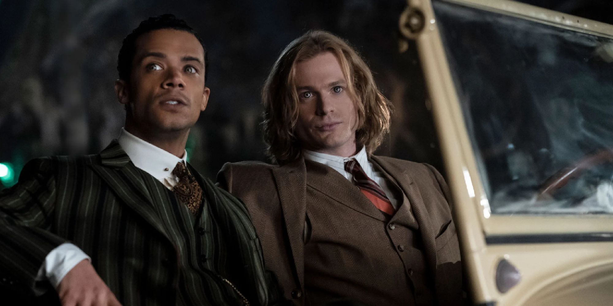 Jacob Anderson and Sam Reid as Louis de Pointe du Lac and Lestat de Lioncourt in Interview with the Vampire.