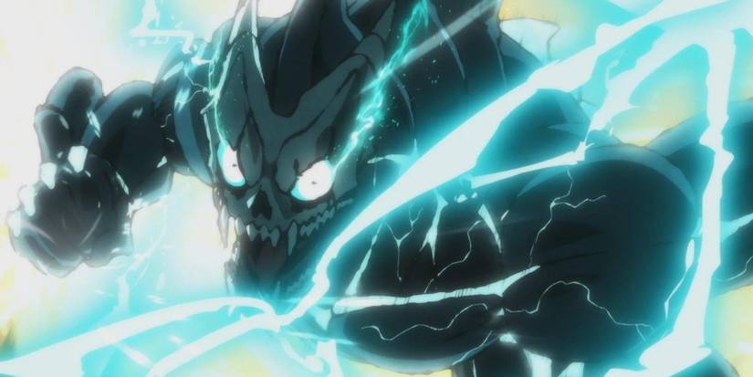 A kaiju surrounded by lightning in Kaiju No. 8