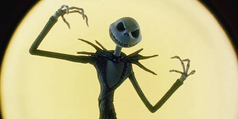 Jack Skellington with the moon on the background in 'The Nightmare Before Christmas'