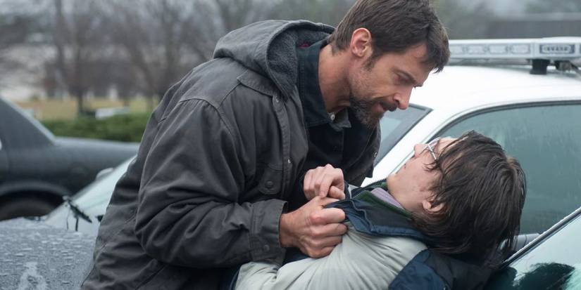 Hugh Jackman assaulting Paul Dano in Prisoners 