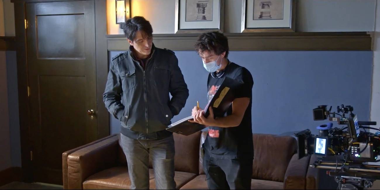 Rob Savage and Davis Dastmalchian on set of The Boogeyman